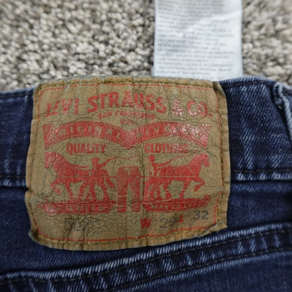 Levis Jeans Mens 29X30‎ Dark Blue Denim Pants Performance 502 Taper Stretch Flex